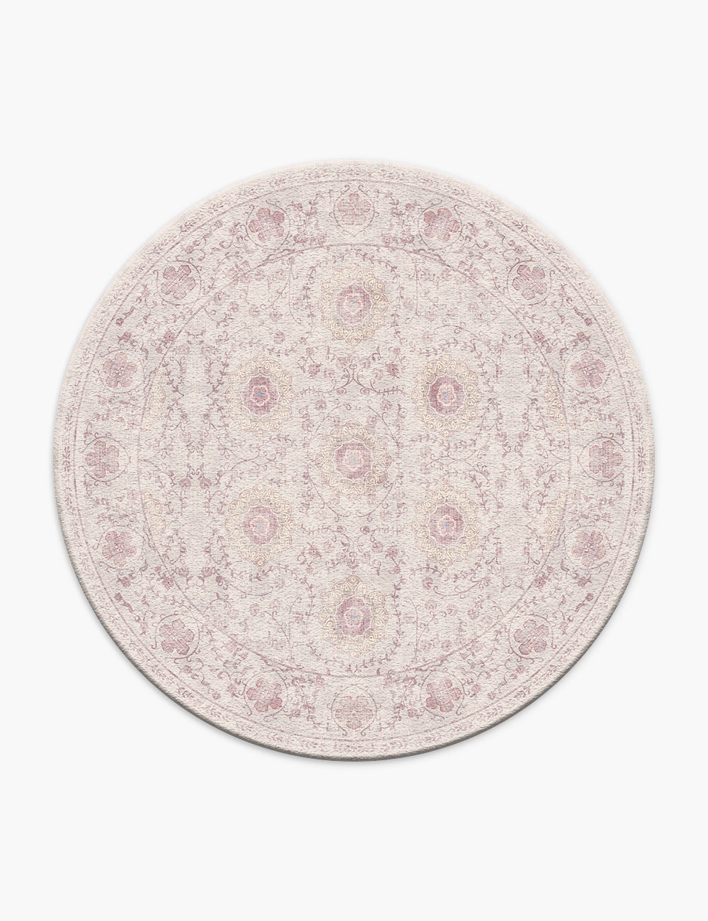Briar Garden Vintage Soft Pink Washable Rug