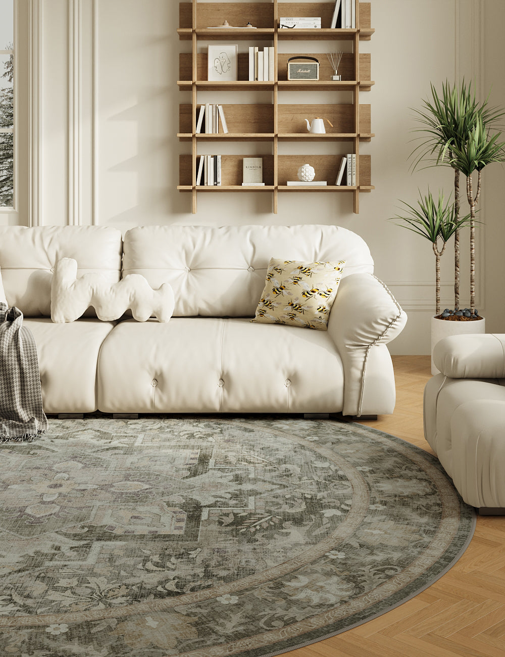 Fleeting Spring Muted Sage Washable Rug
