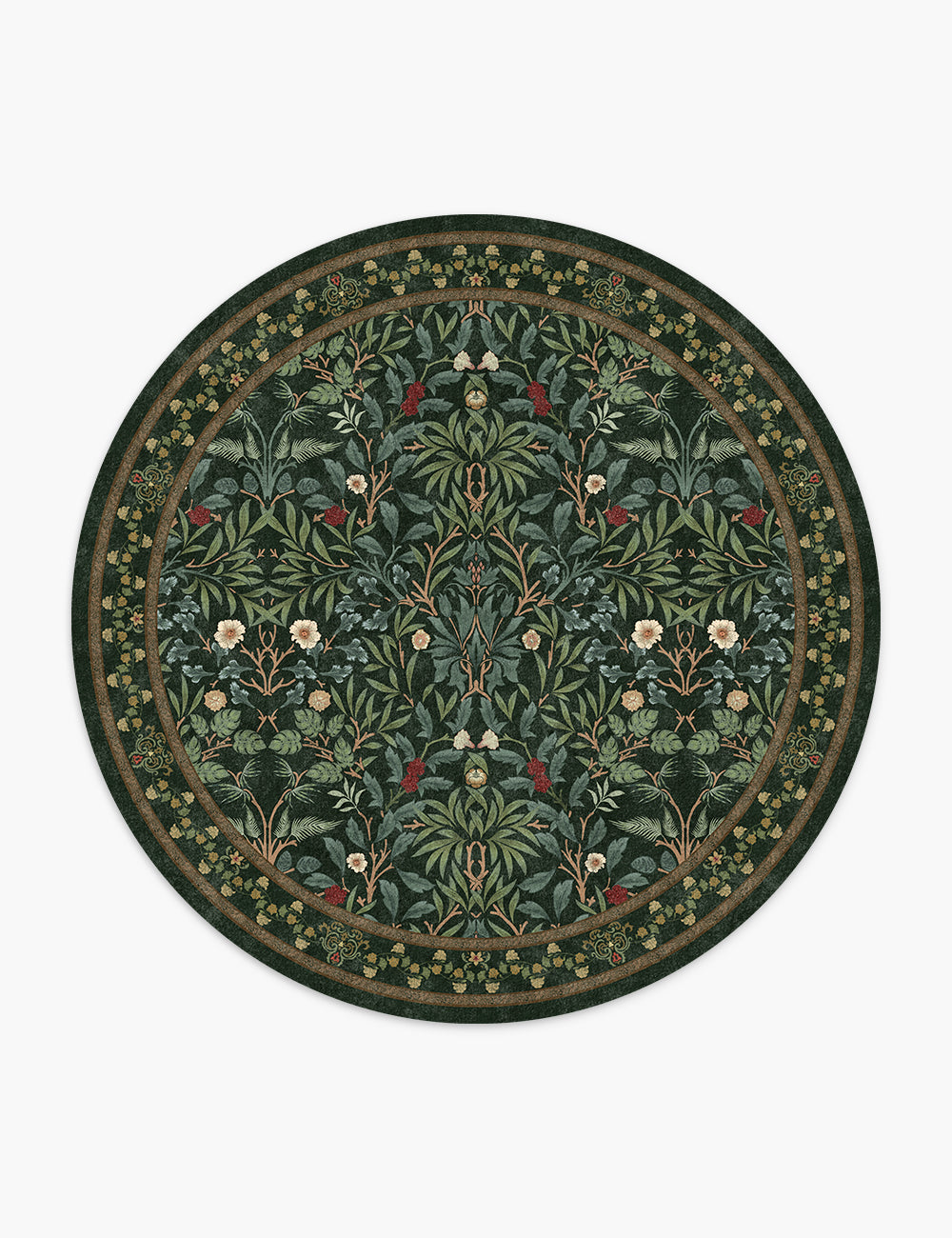 Mythic Botany Midnight Forest Washable Rug