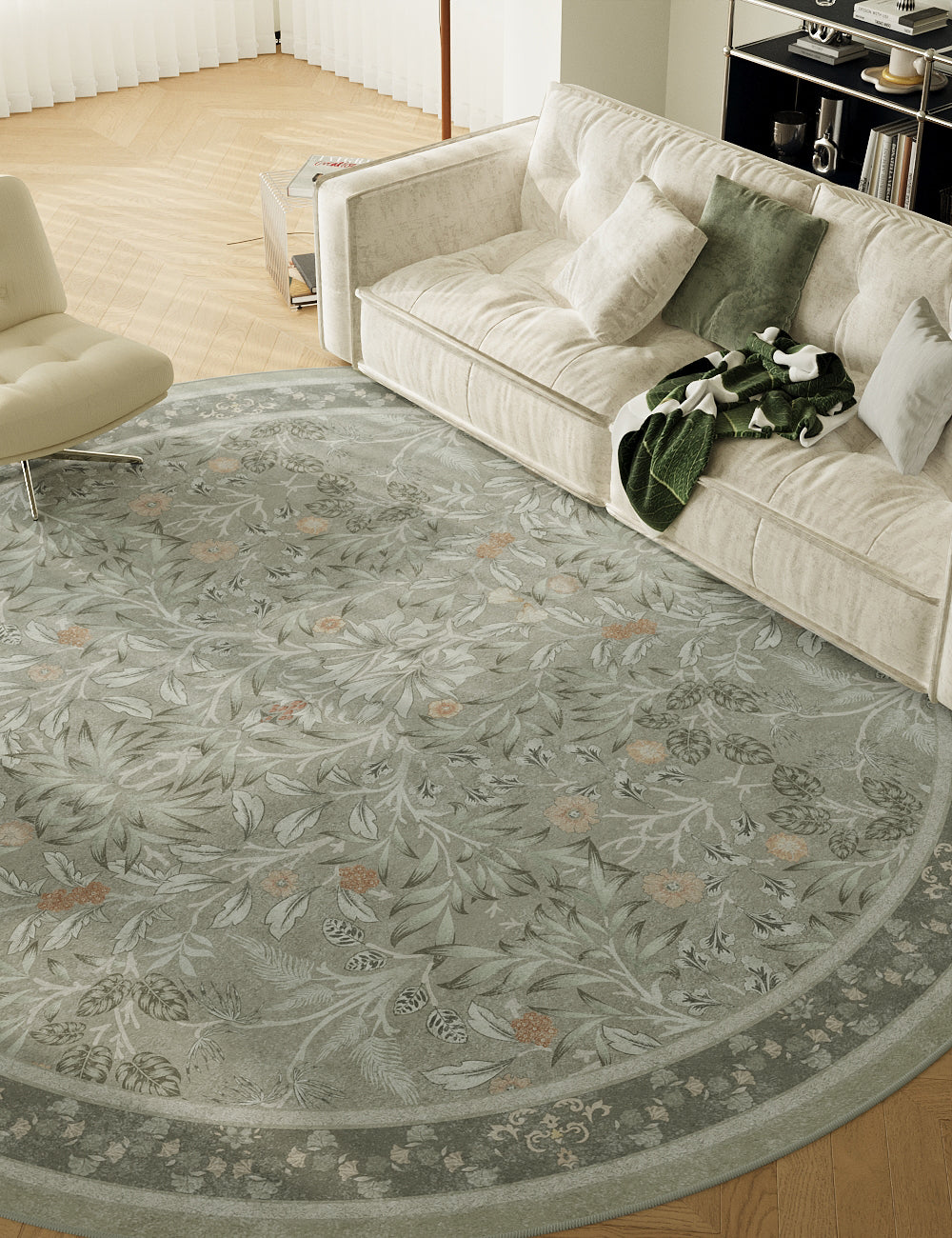 Mythic Botany Soft Sage Washable Rug