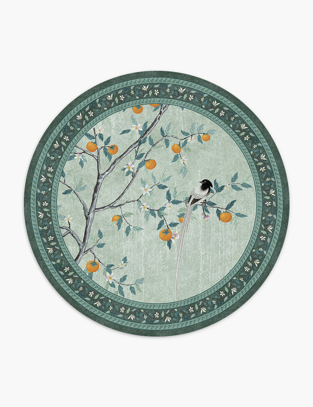 Persimmon Blessing Meadow Green Washable Rug