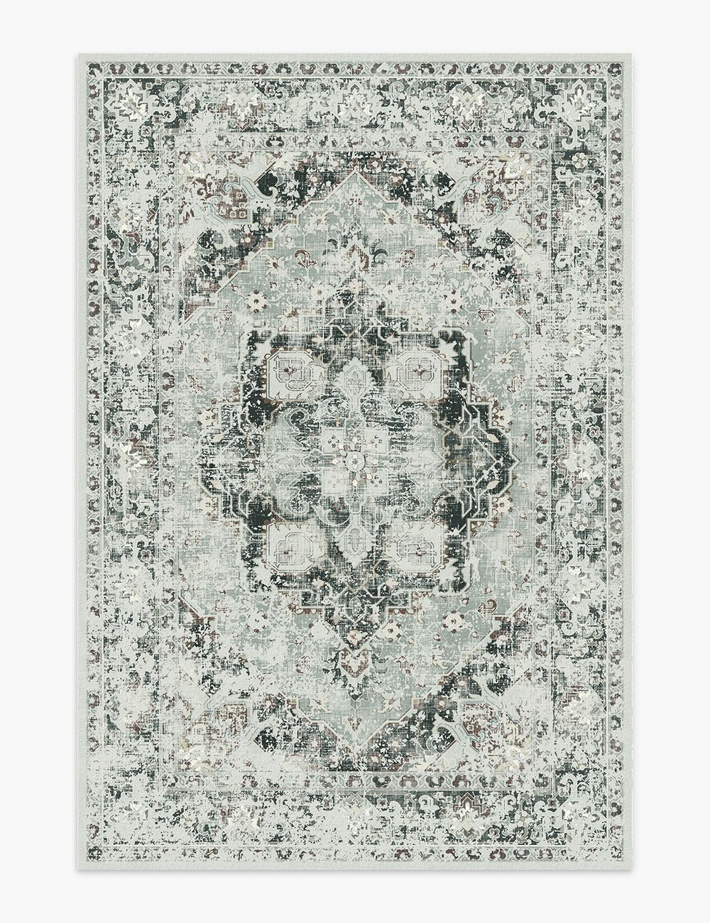 Boutique Revival Eucalyptus Green Washable Rug