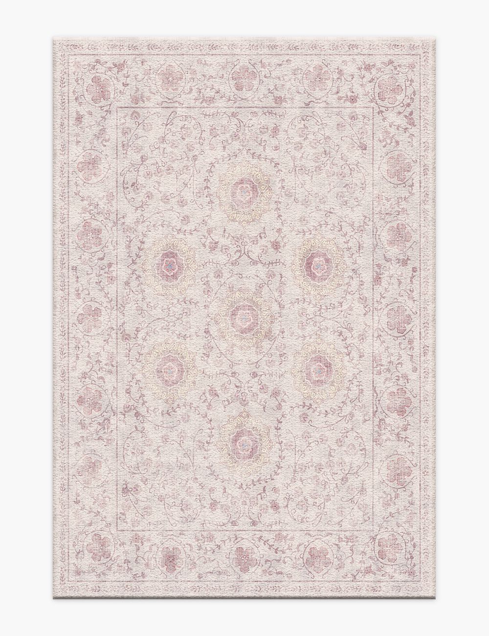 Briar Garden Vintage Soft Pink Washable Rug