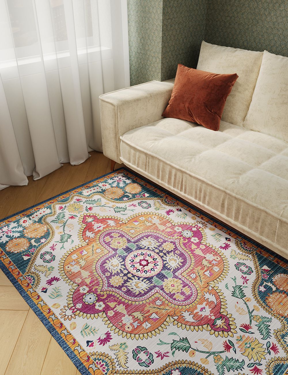 Harmonia's Garden Multicolour Washable Rug