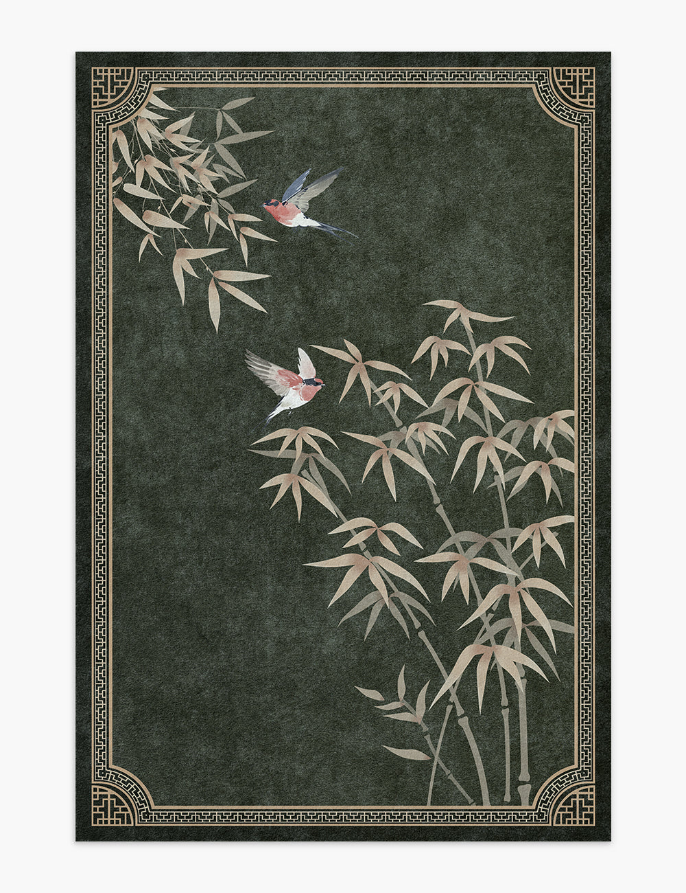 Lucky Bamboo Shadow Olive Washable Rug