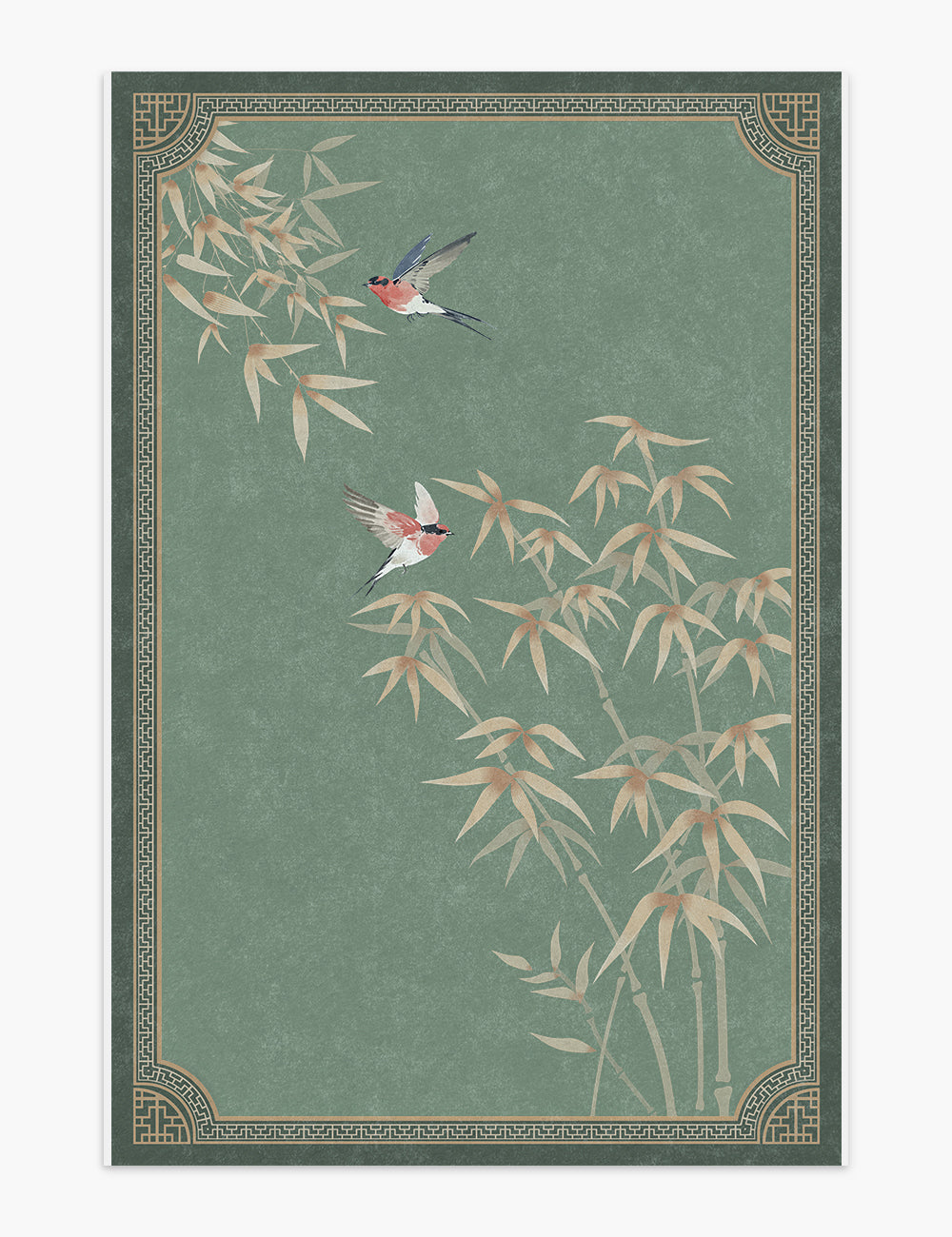 Lucky Bamboo Soft Sage Washable Rug