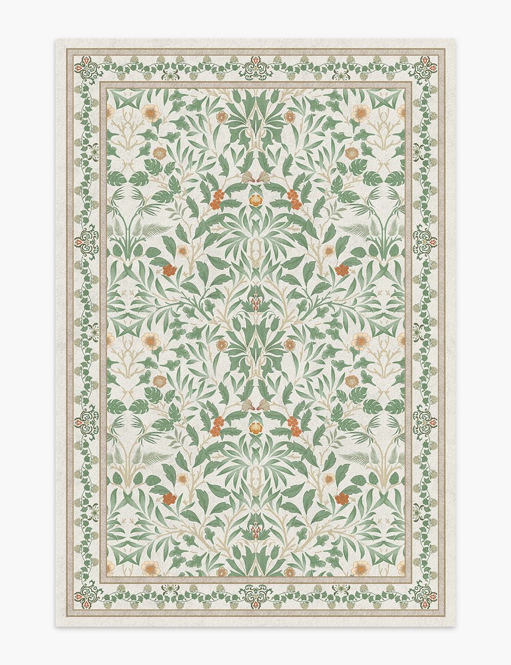 Mythic Botany Verdant Ivory Washable Rug