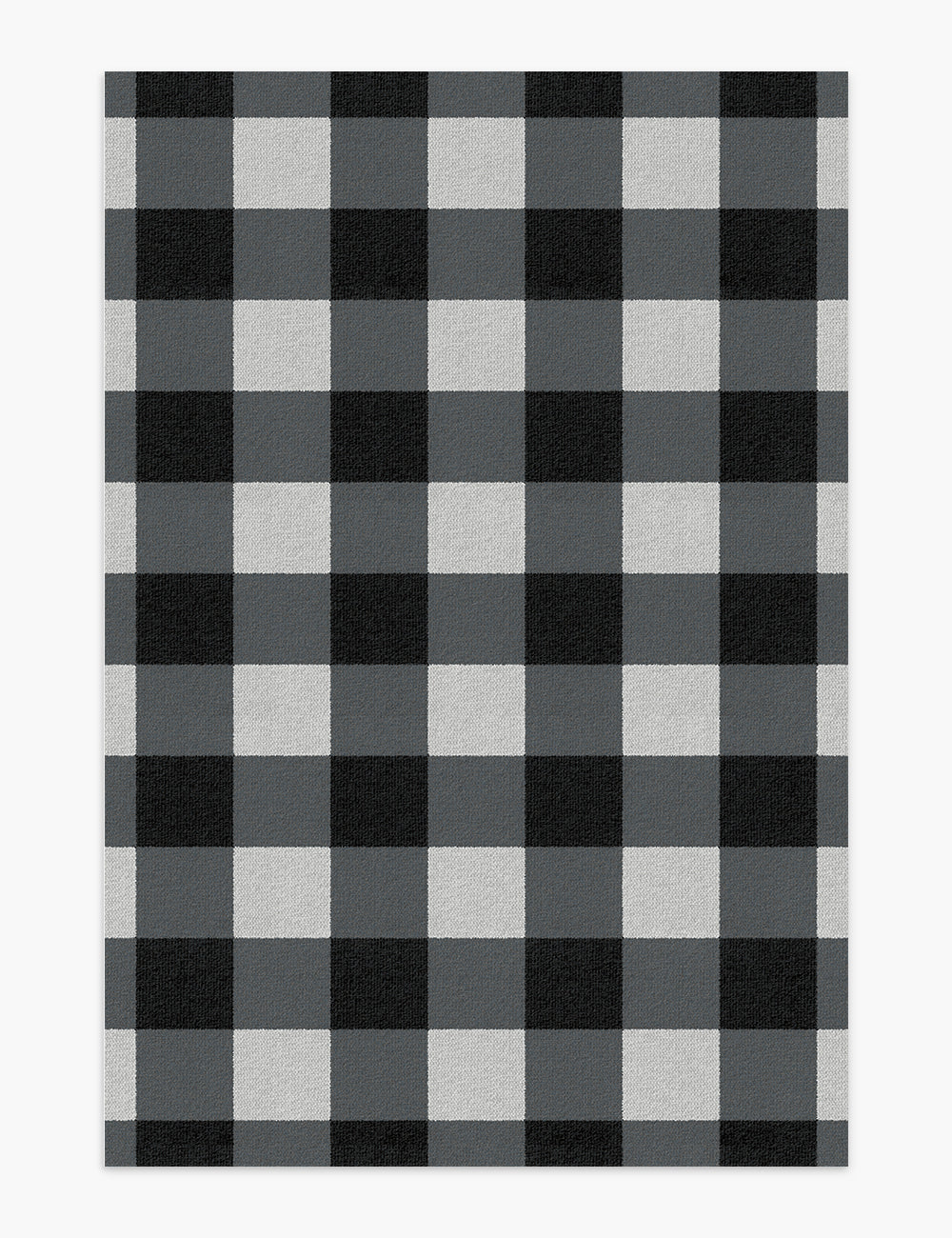 Retro Grid Black & White Washable Rug