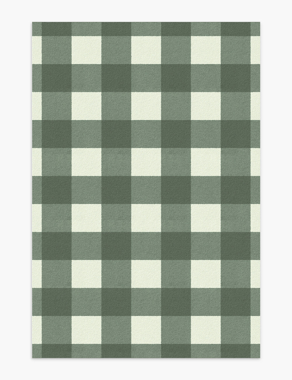 Retro Grid Green Washable Rug