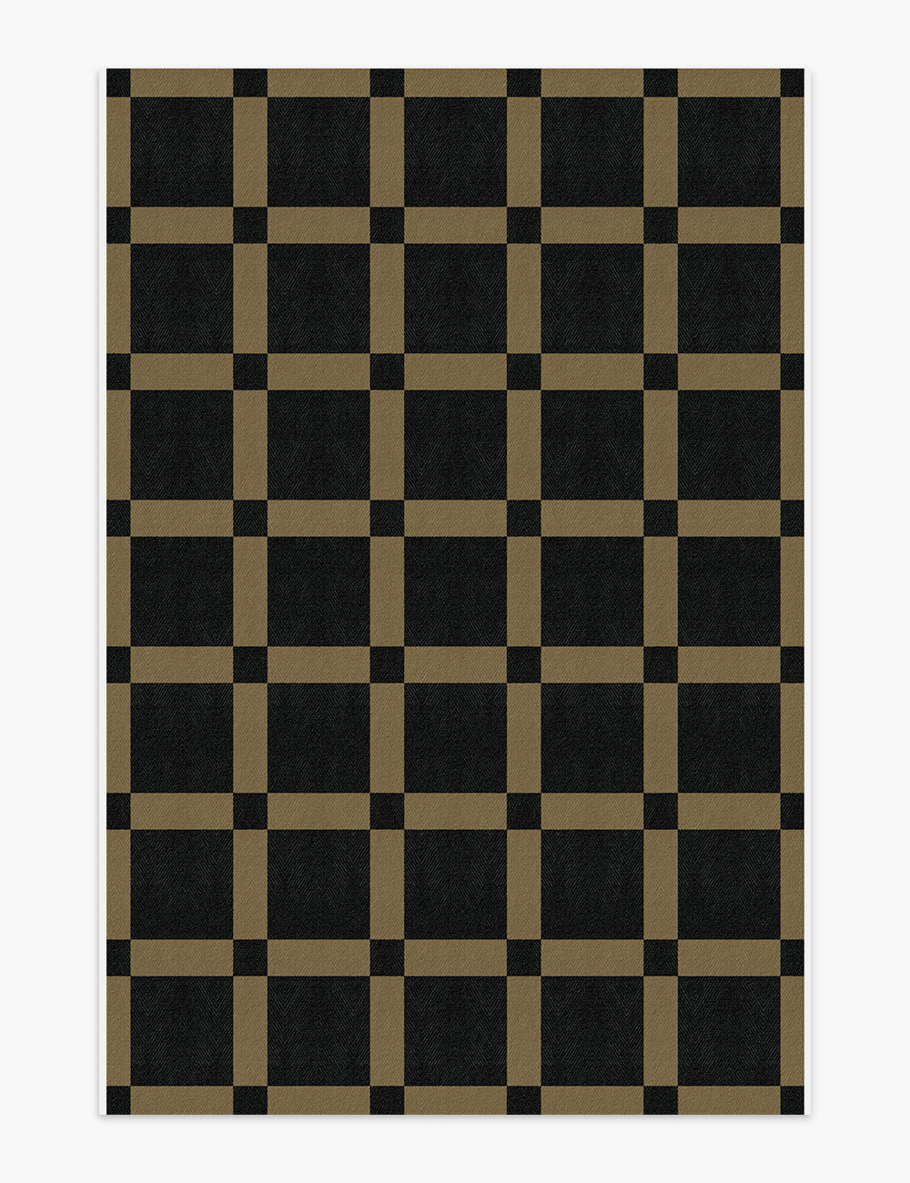 Vintage Checkerboard Espresso Black Washable Rug