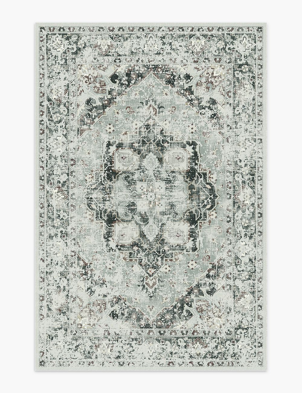 Boutique Revival Eucalyptus Green Washable Rug