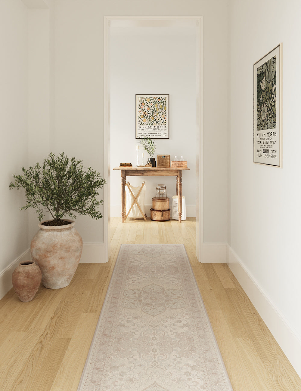 Sacred Bloom Blush Pink Washable Rug