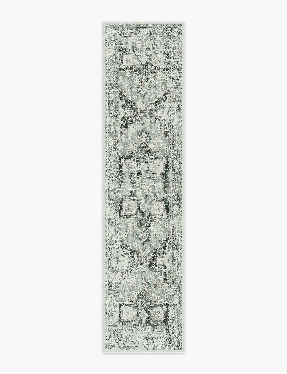 Boutique Revival Eucalyptus Green Washable Rug