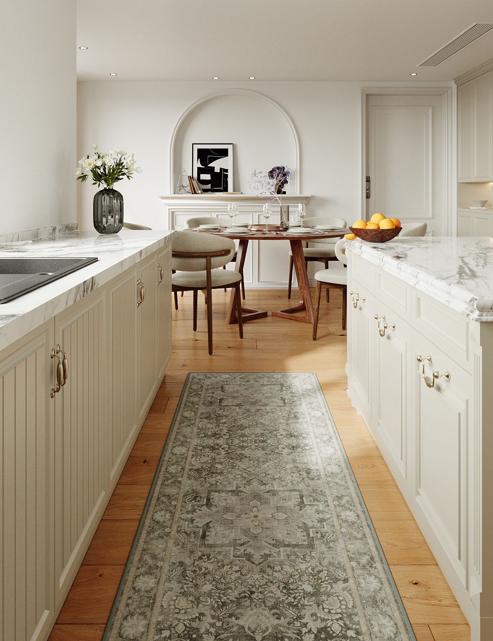 Fleeting Spring Muted Sage Washable Rug
