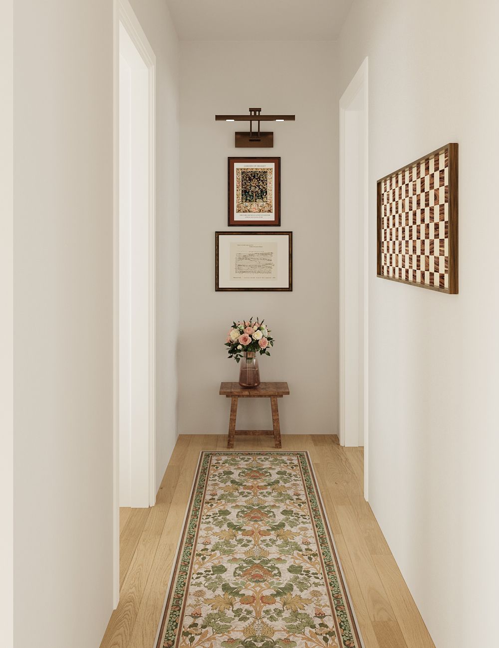 Morning Garden Green Khaki Washable Rug