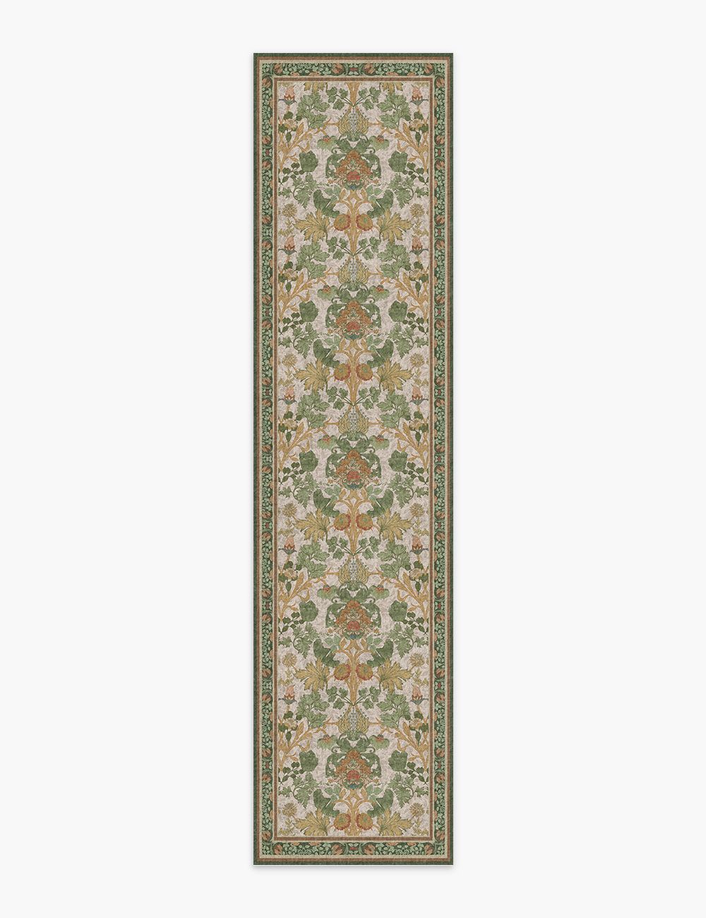 Morning Garden Green Khaki Washable Rug