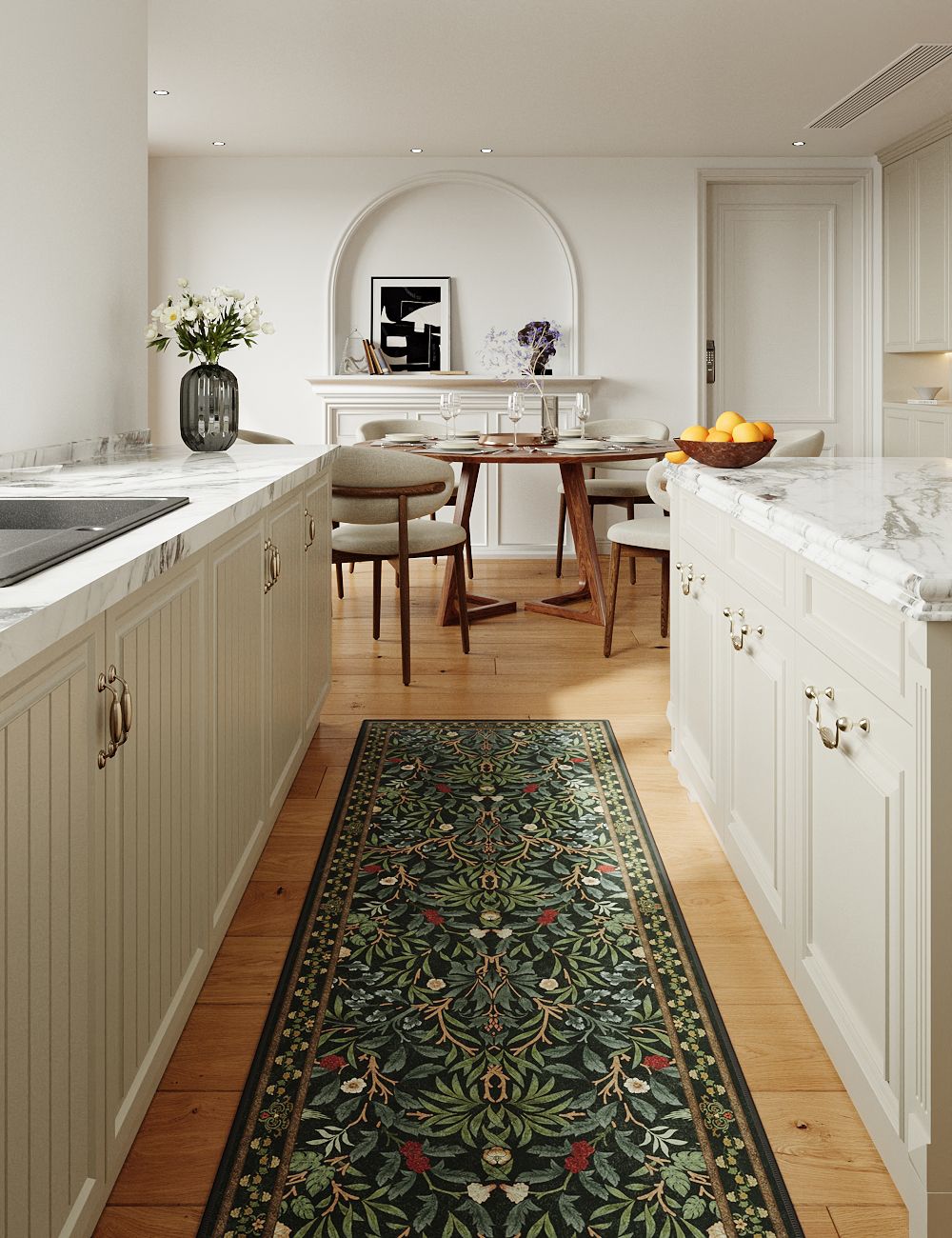 Mythic Botany Midnight Forest Washable Rug