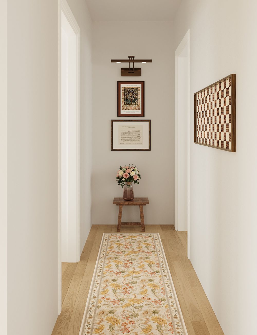 Romantic Blooms Dusty Taupe Washable Rug