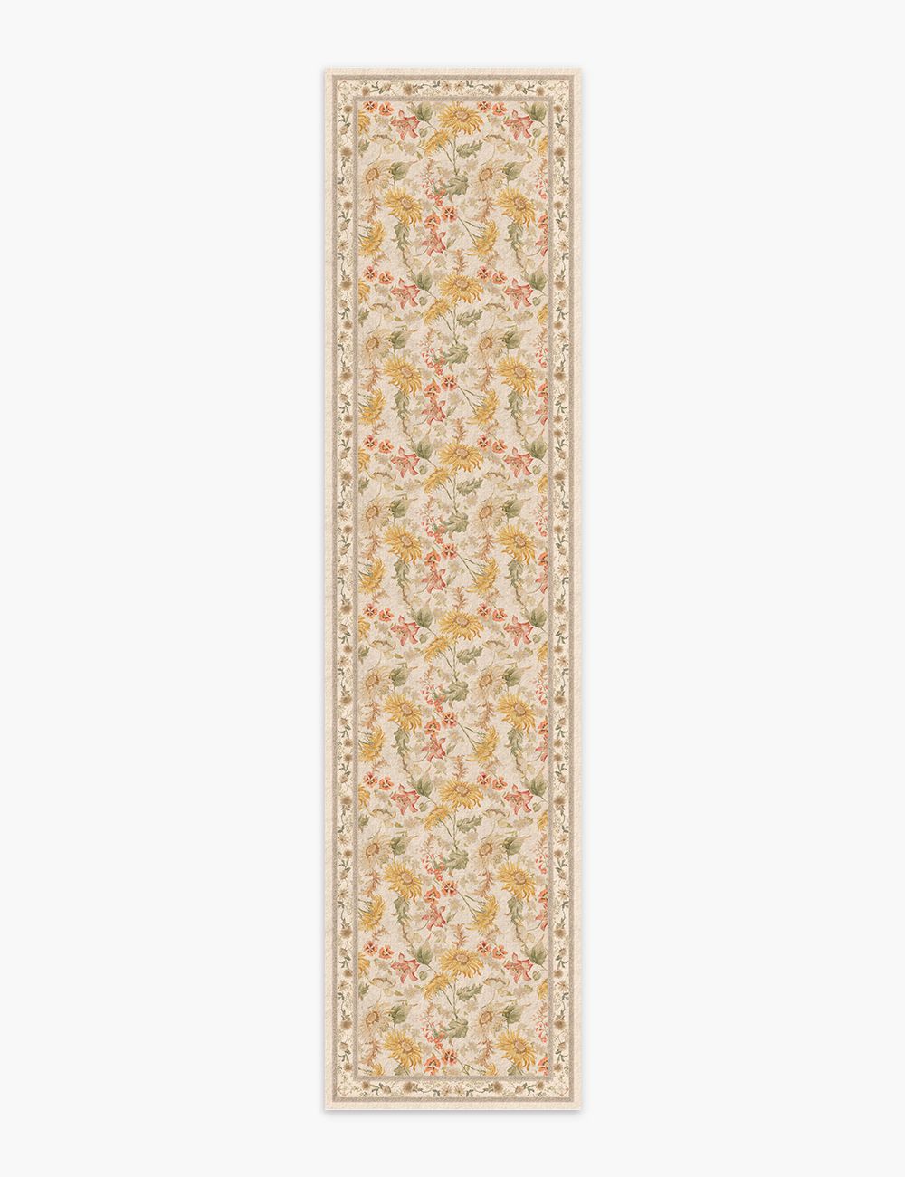 Romantic Blooms Dusty Taupe Washable Rug