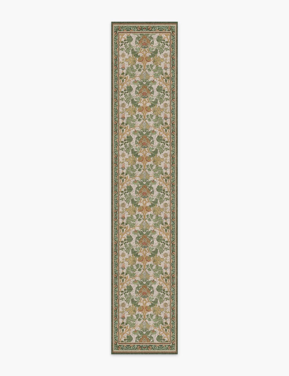 Morning Garden Green Khaki Washable Rug