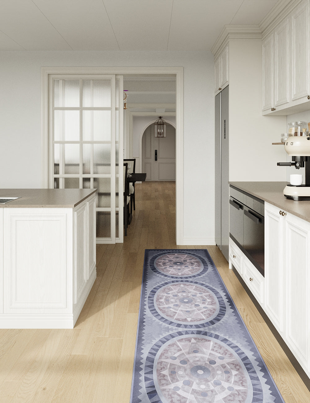 Oval Energy Violet Haze Washable Rug