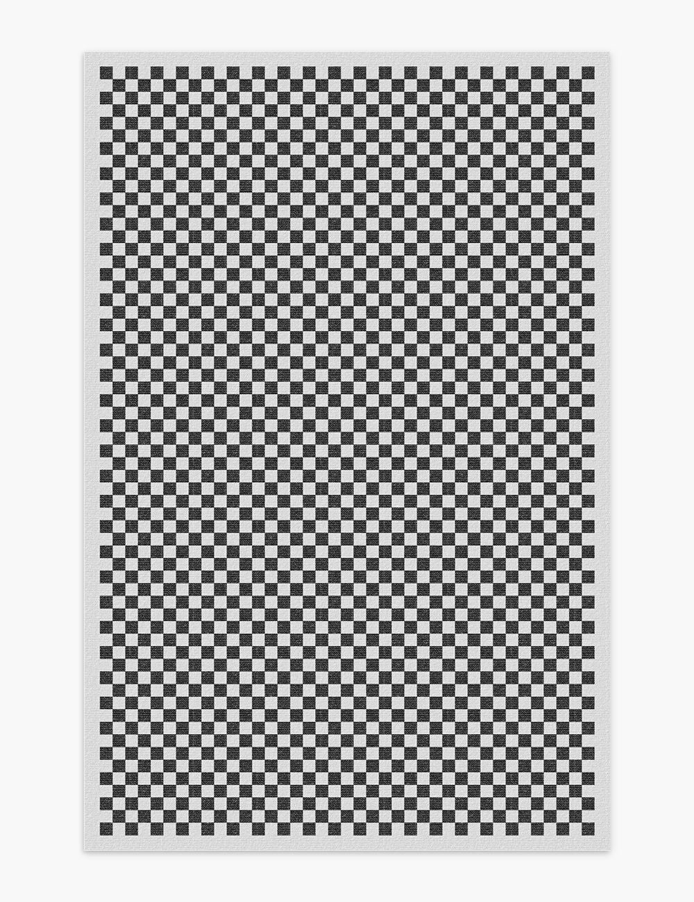 Checker Out Cool Grey Washable Rug