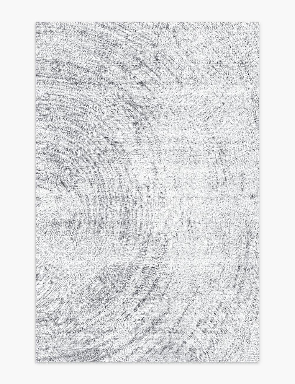 Circular Waves Grey Washable Rug