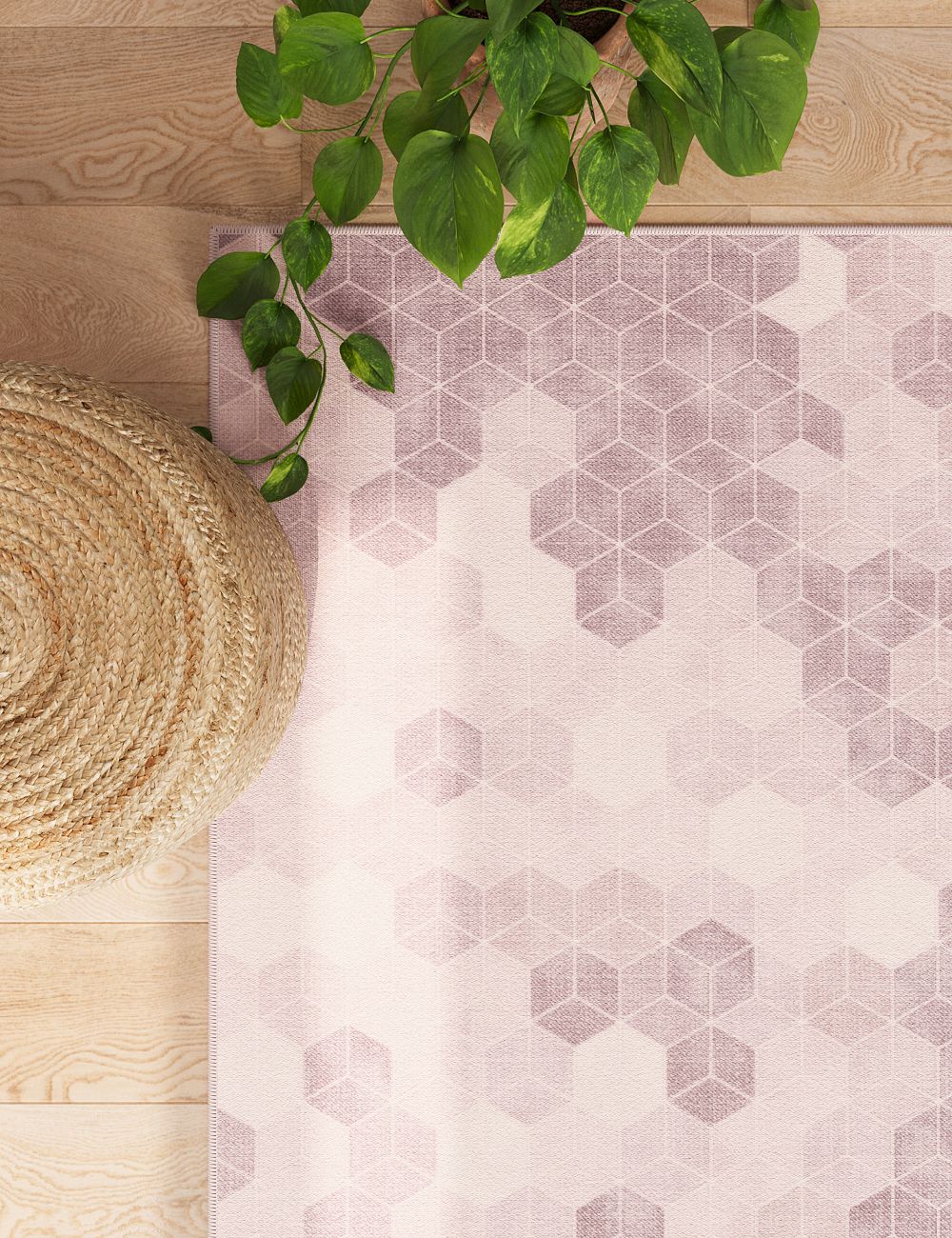 Faded Pieces Lavender Mist Washable Rug