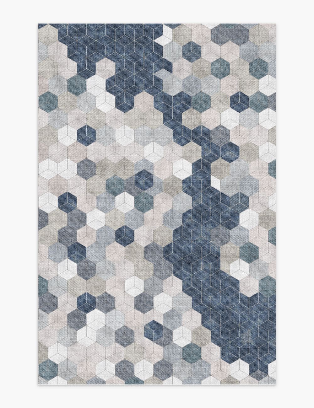 Faded Pieces Midnight Blue Washable Rug