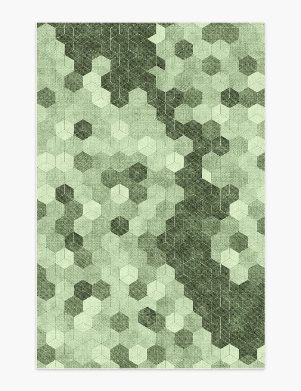 Faded Pieces Pistachio Green Washable Rug