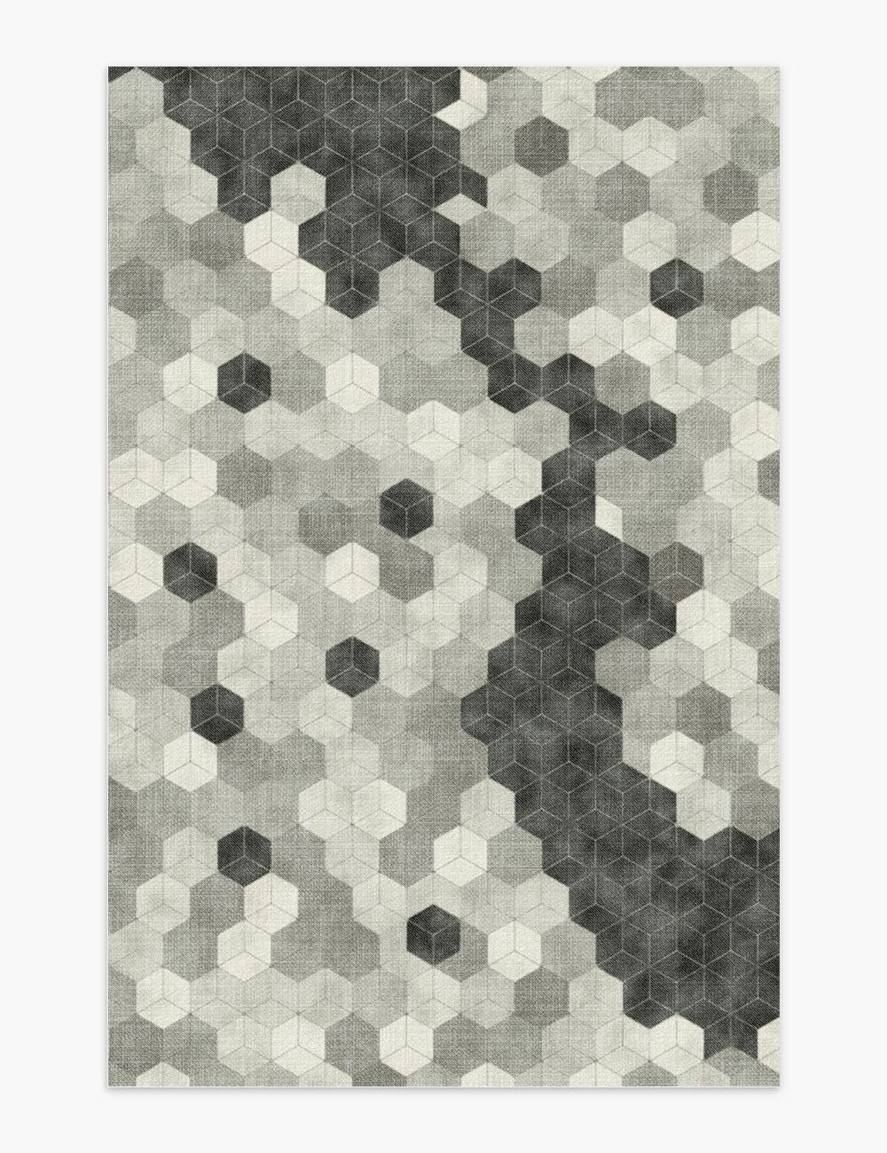 Faded Pieces Stormy Grey Washable Rug