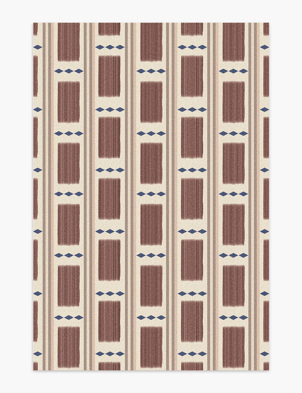 Beach Cabin Terra Cotta Washable Rug