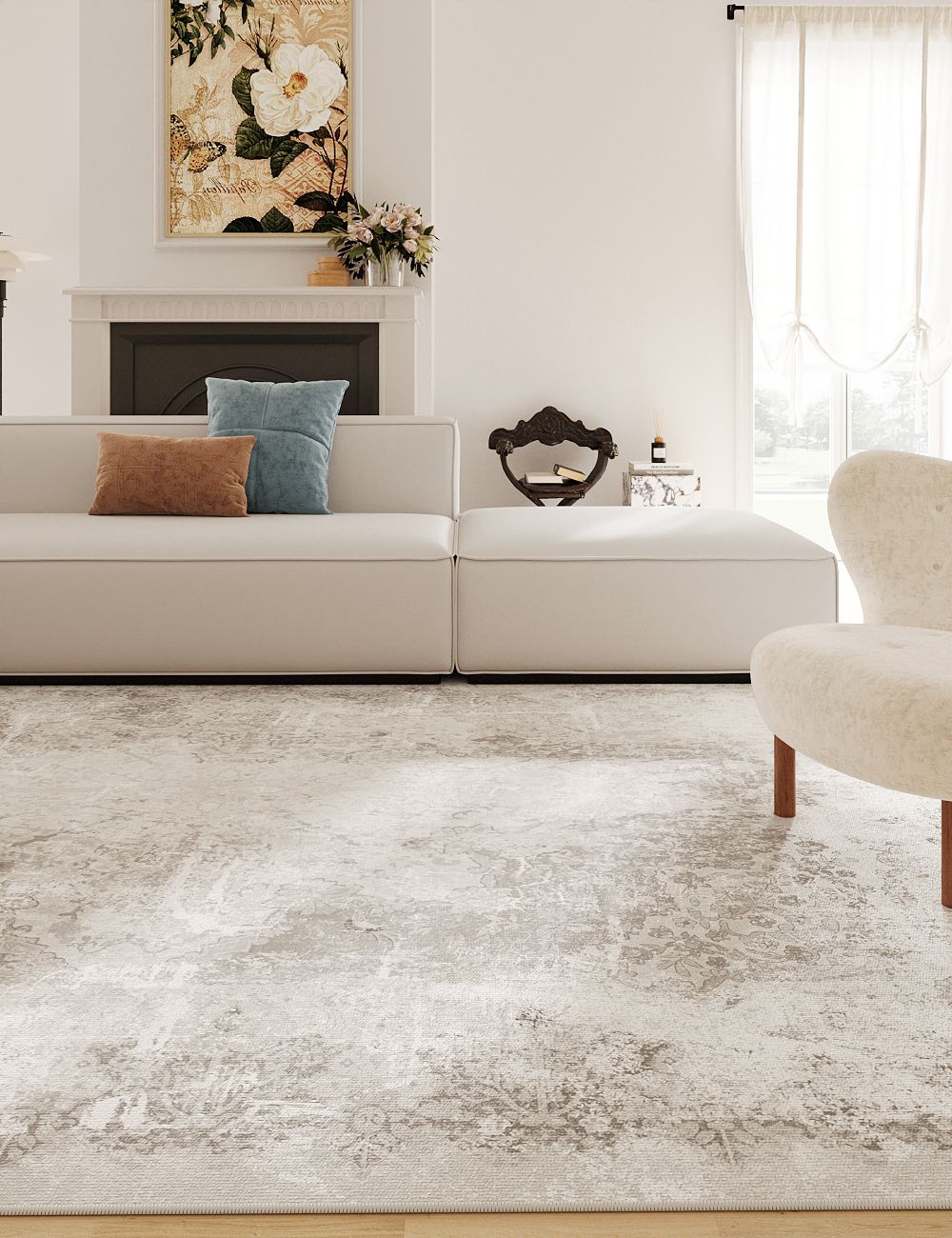 Boutique Revival Dune Mist Washable Rug