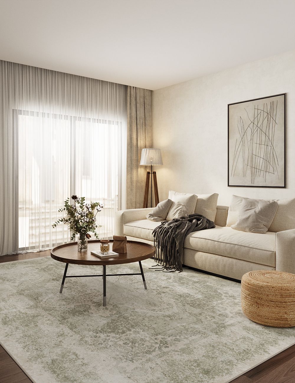 Boutique Revival Sage Haze Washable Rug