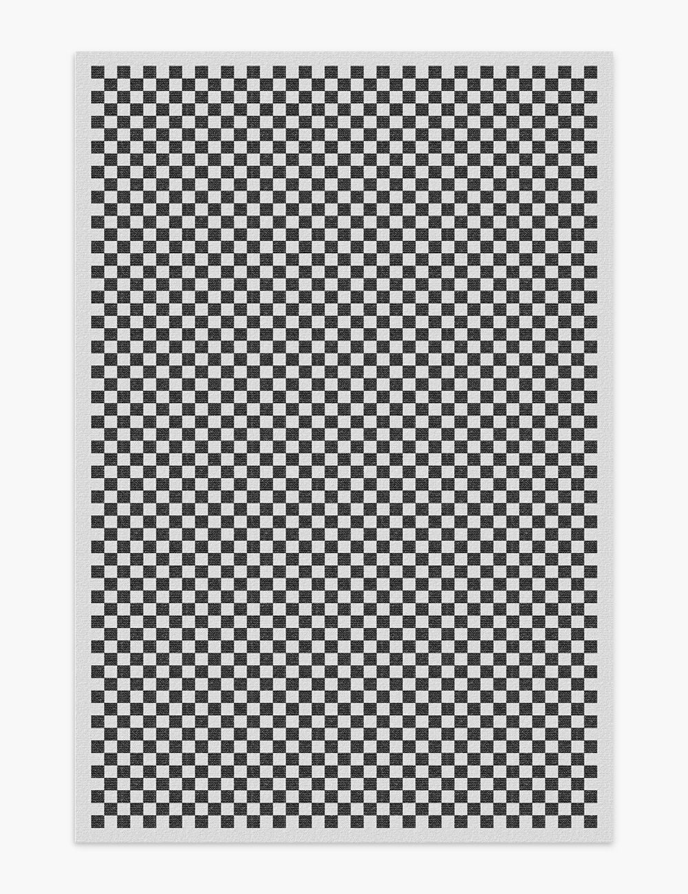 Checker Out Cool Grey Washable Rug