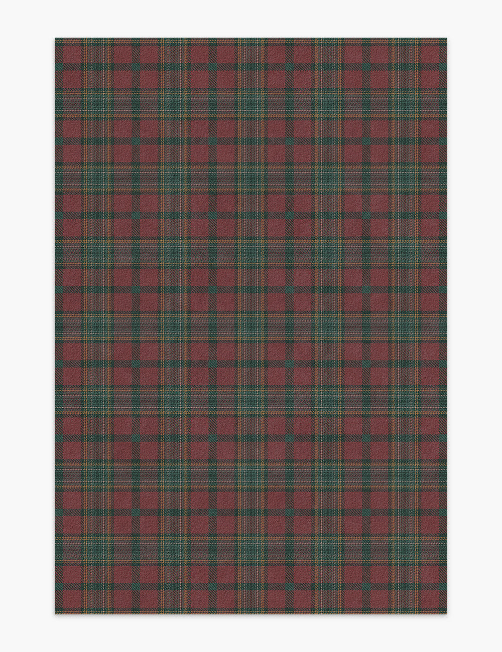 Classic Plaid Cider Red Washable Rug