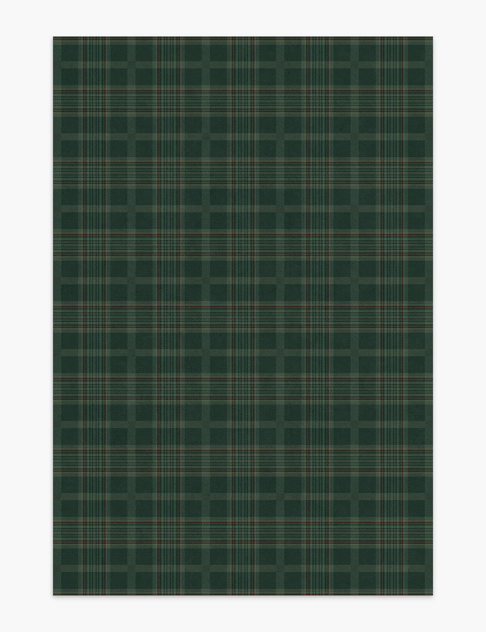 Classic Plaid Olive Green Washable Rug