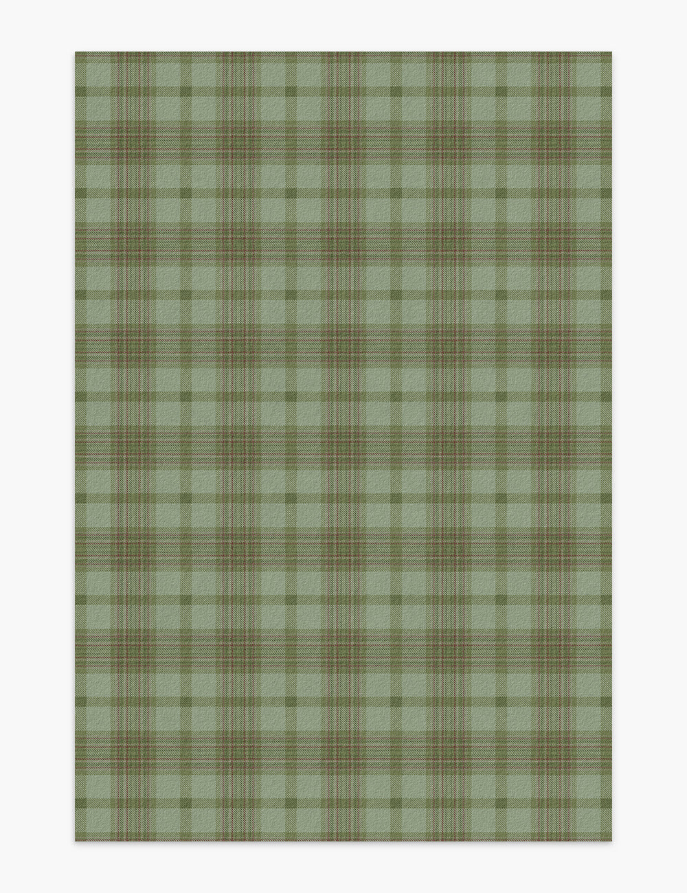 Classic Plaid Willow Green Washable Rug