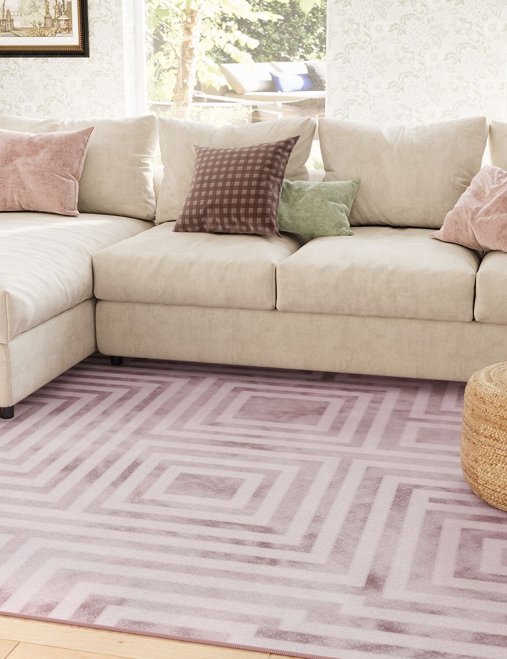 Clear Illusion Light Lavender Washable Rug