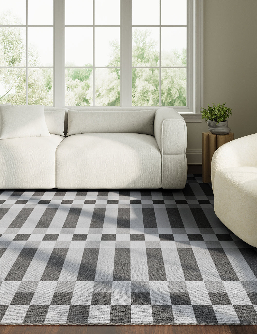 Curtain Call Neutral Grey Washable Rug