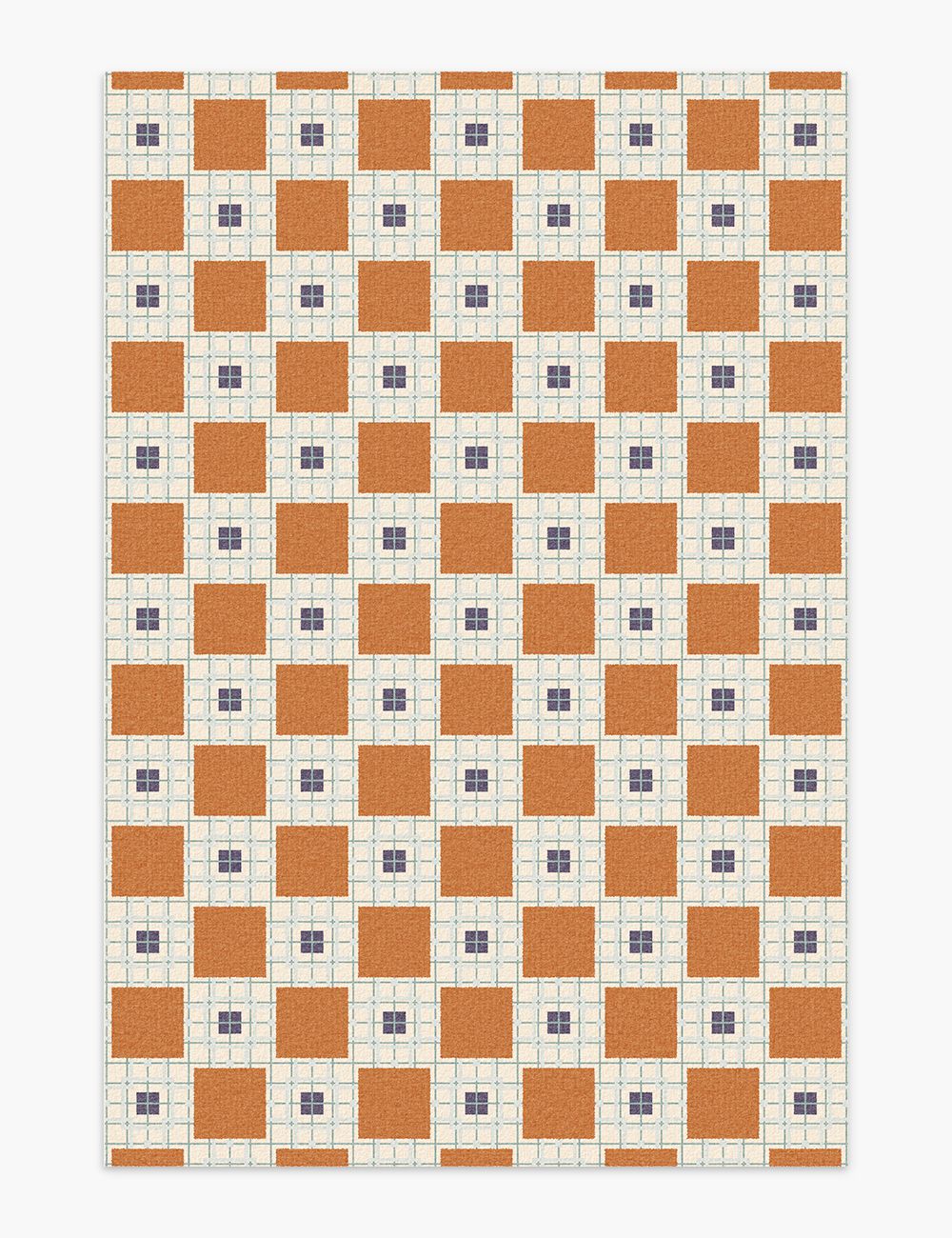 Desert Piazza Burnt Orange Washable Rug