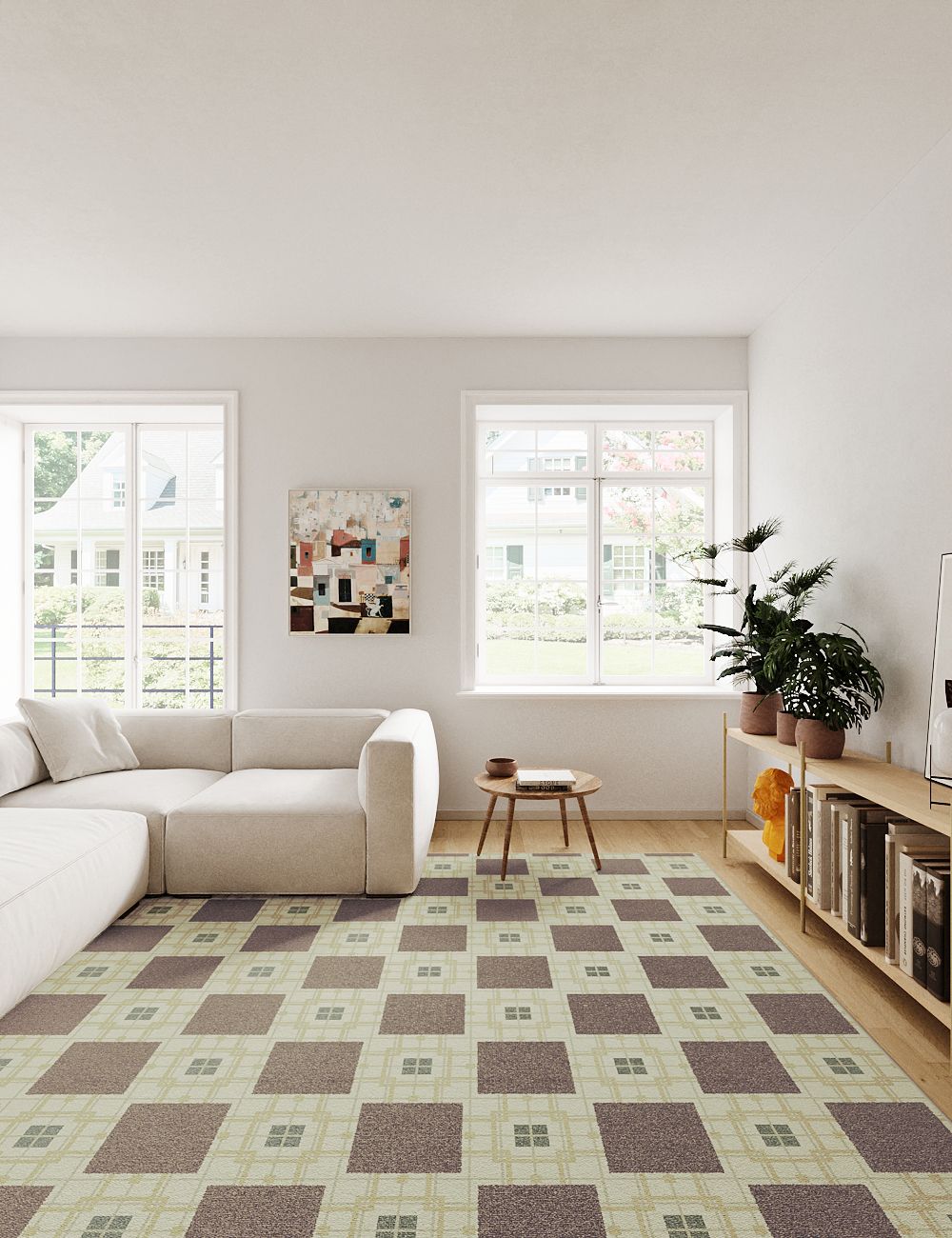 Desert Piazza Cocoa Brown Washable Rug