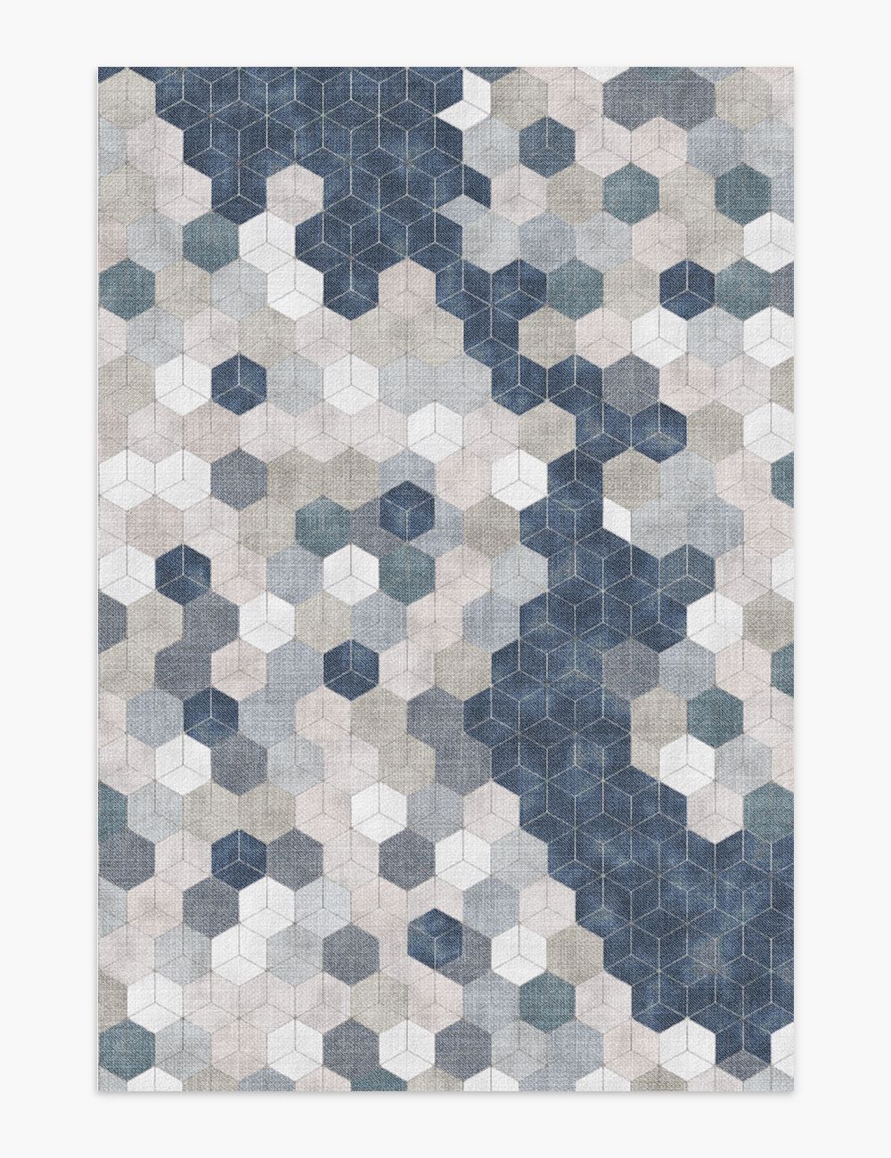 Faded Pieces Midnight Blue Washable Rug