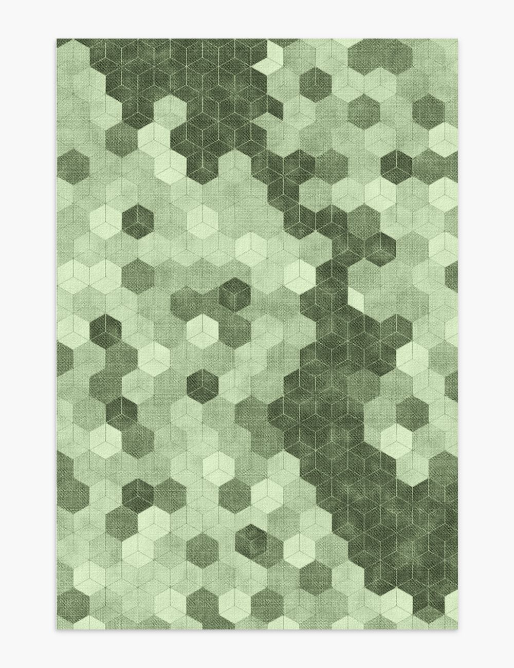 Faded Pieces Pistachio Green Washable Rug