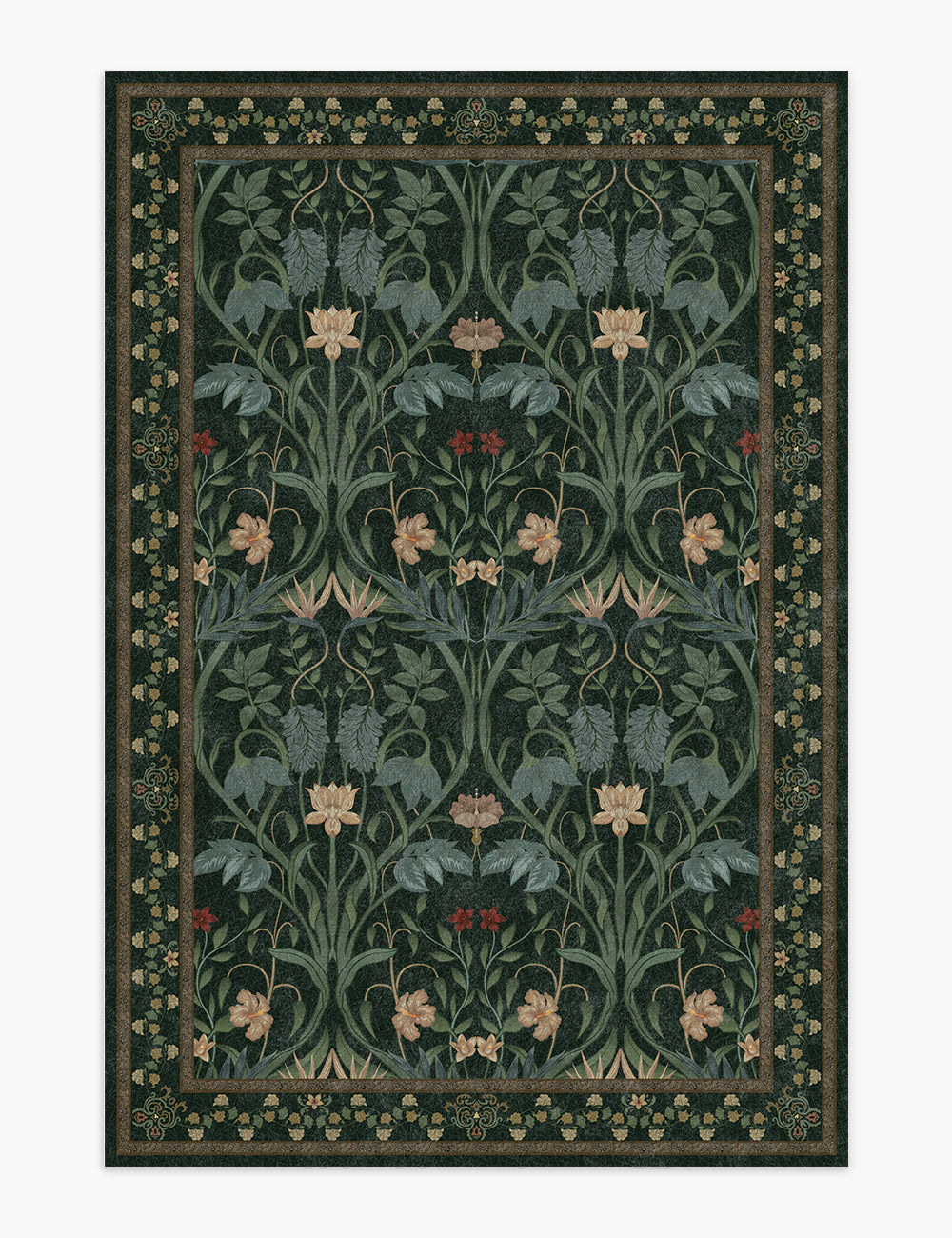 Garden Muse Forest Emerald Washable Rug