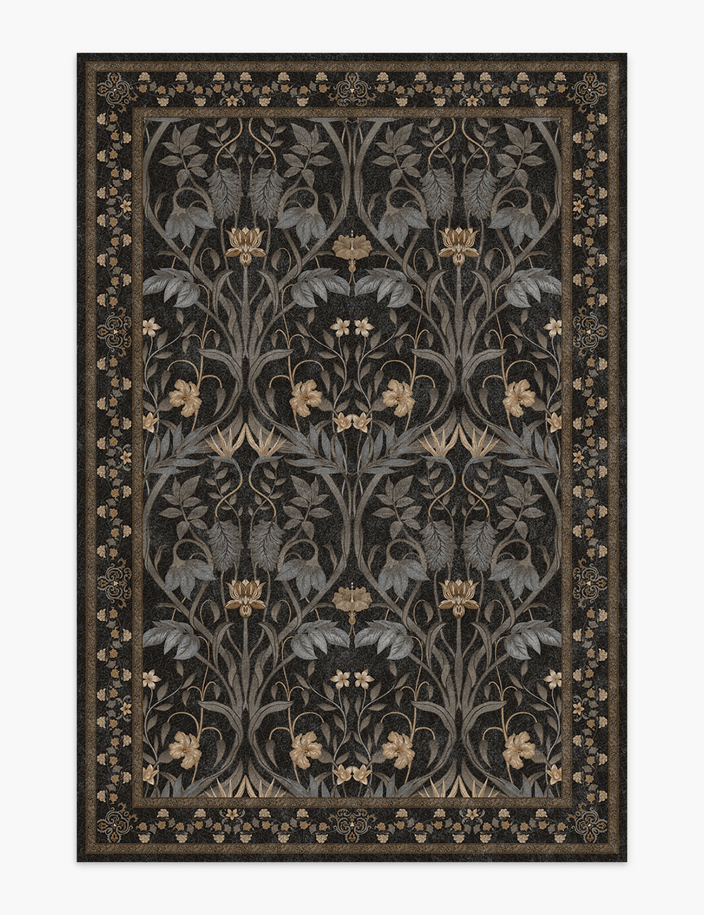 Garden Muse Midnight Amber Washable Rug