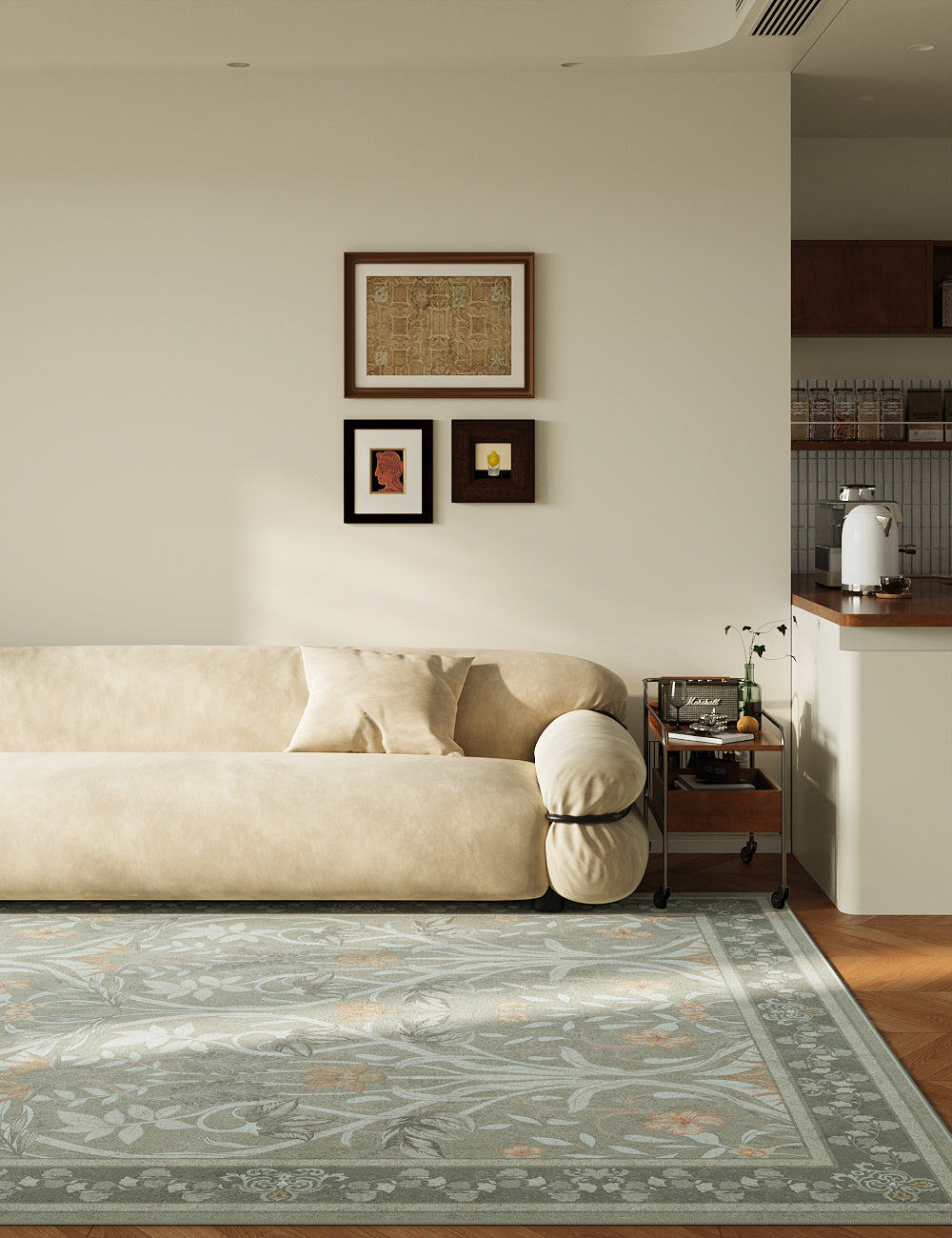 Garden Muse Sage Mist Washable Rug