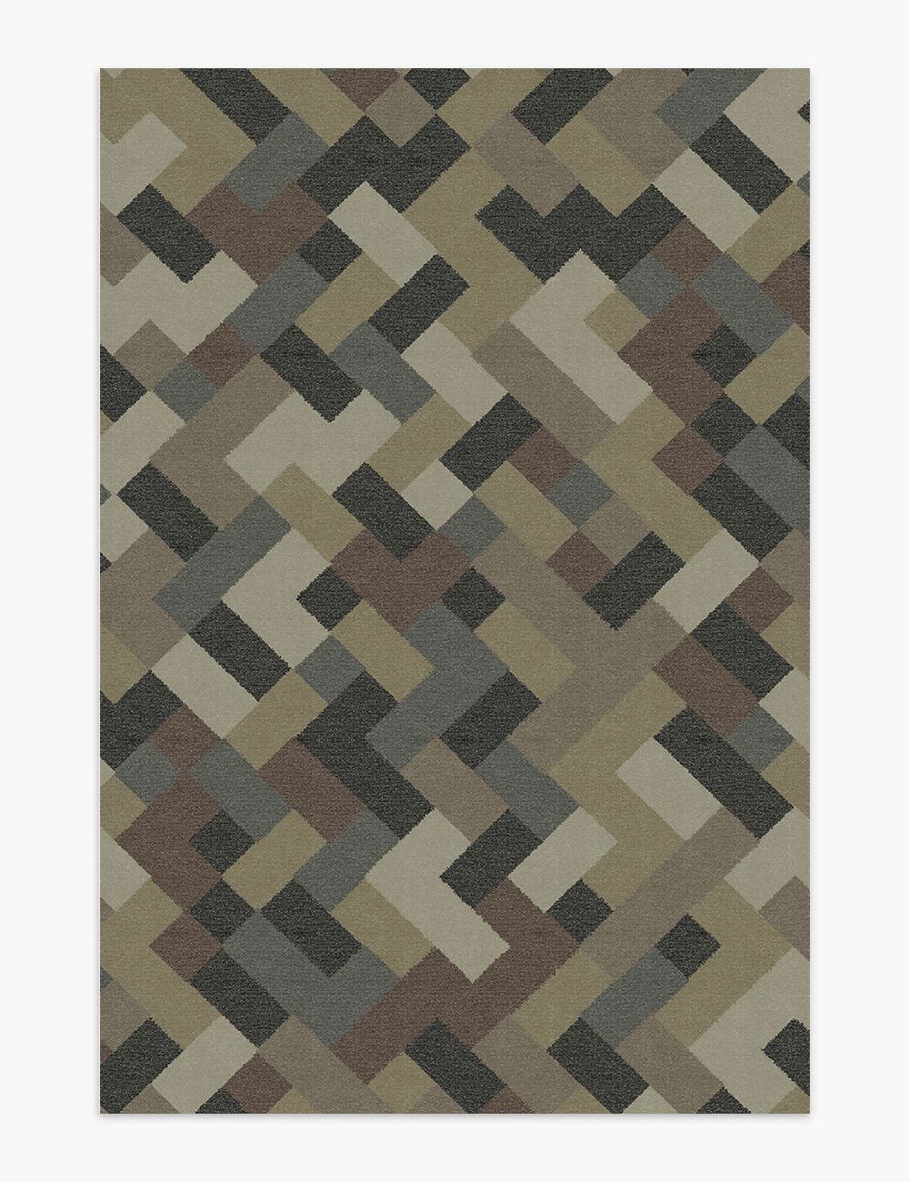 Harbor Deck Forest Brown Washable Rug