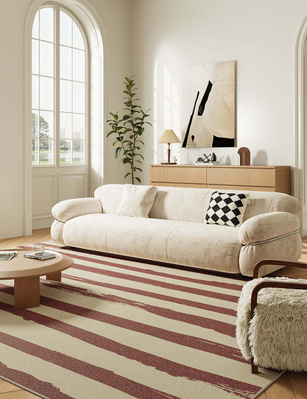 Ink Brush Clay Taupe Washable Rug