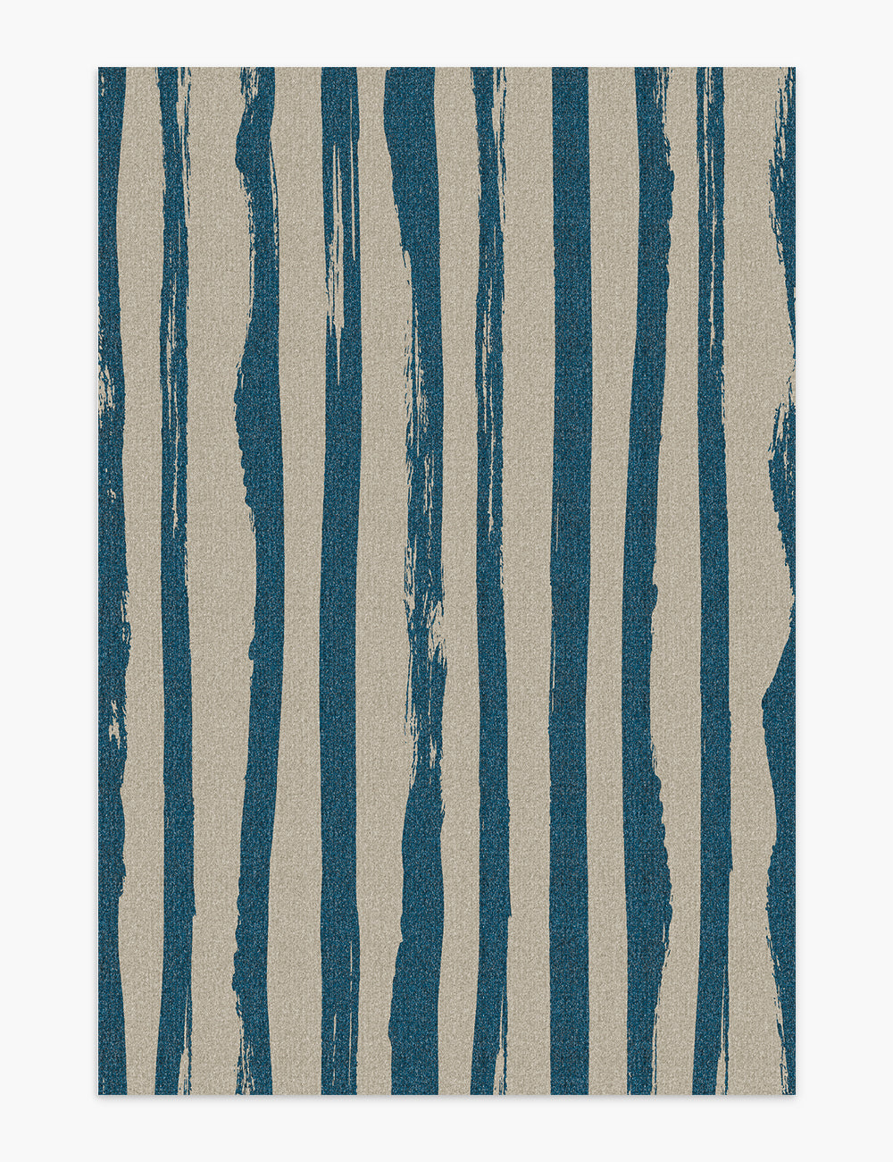Ink Brush Mist Blue Washable Rug